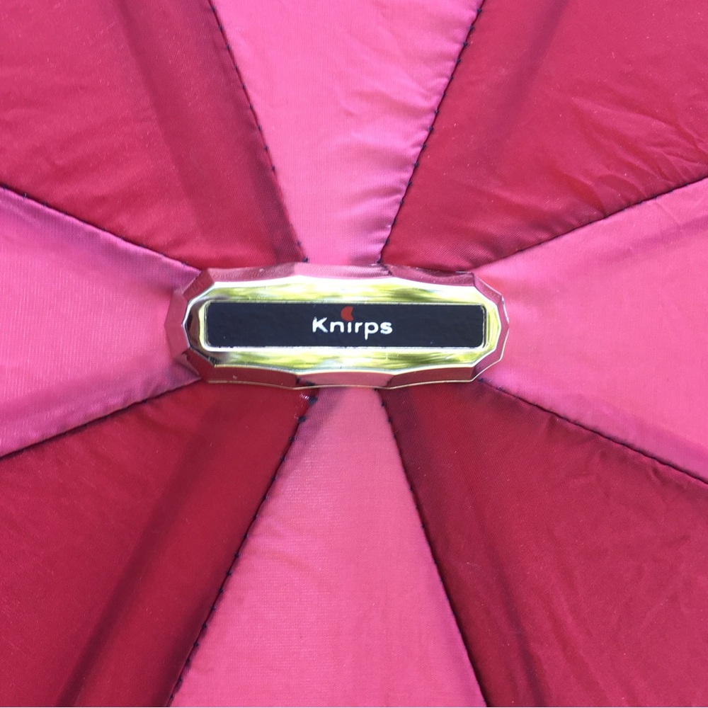 Vtg KNIRPS 1000 Mini Pocket Umbrella RARE HTF  Red W/ Leather case Red E…